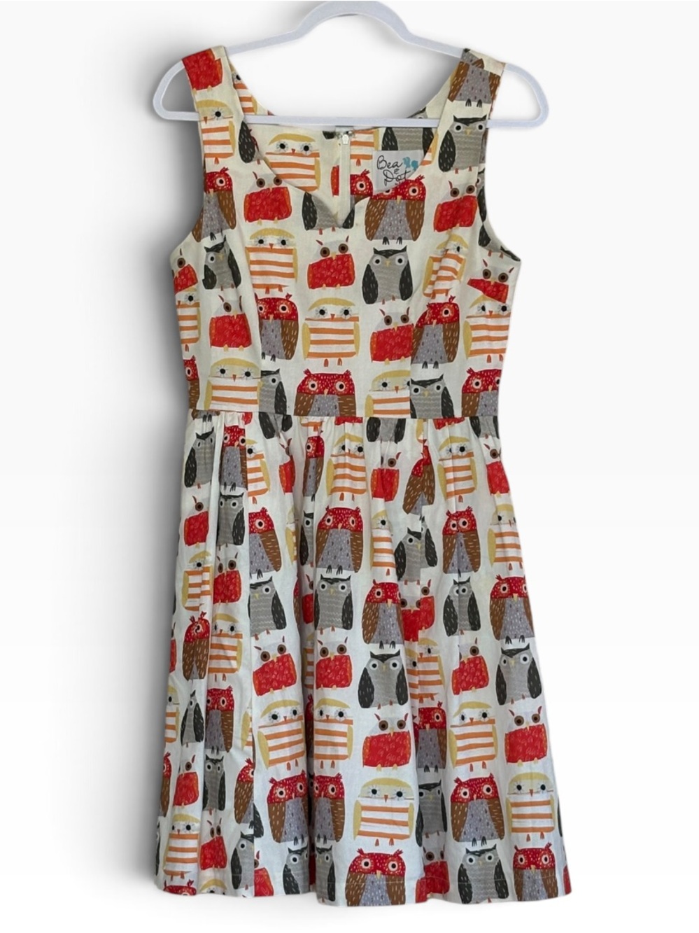 Bea & Dot x ModCloth Quirk Things Out Owl Print Dress Size M With Pockets